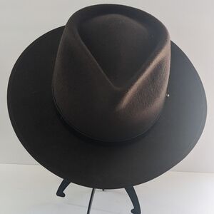 Lack Of Color Brown Wool And Leather Fedora